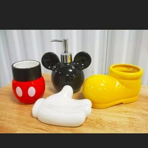Disney Mickey Body Parts Ceramic Bathroom set 4pz